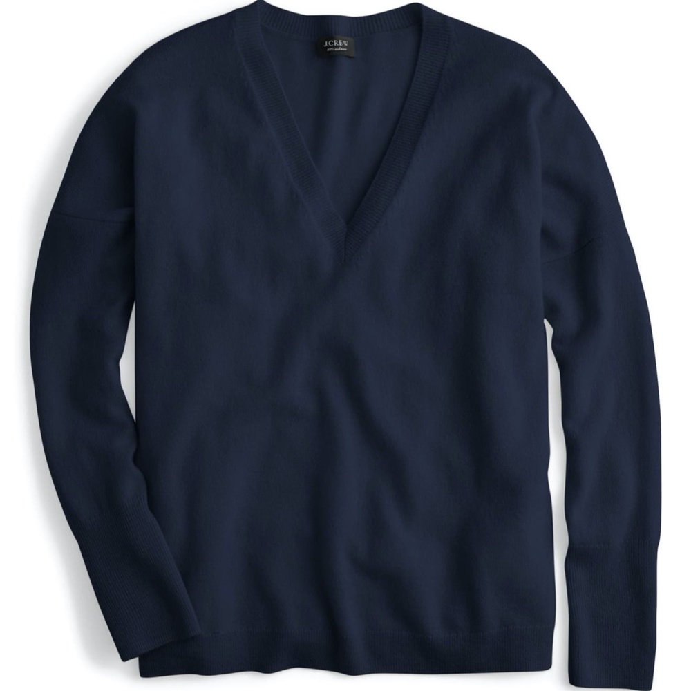 NWOT J Crew V-Neck Boyfriend Cashmere Sweater XS